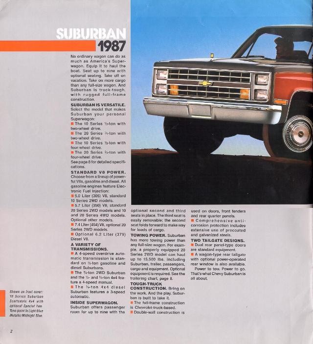 1985 Chevrolet Suburban Brochure Page 1